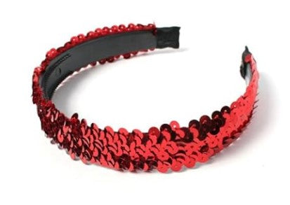 Headband with Sequins in Red 2.5 cm Wide 020-00092