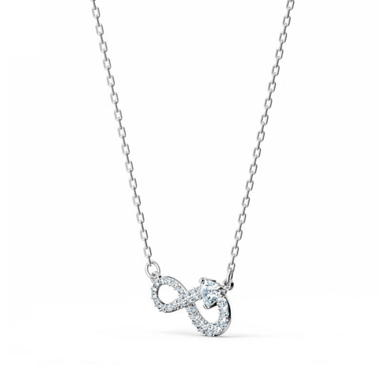 Swarovski 5520576 Infinity Necklace, White, Rhodium plated