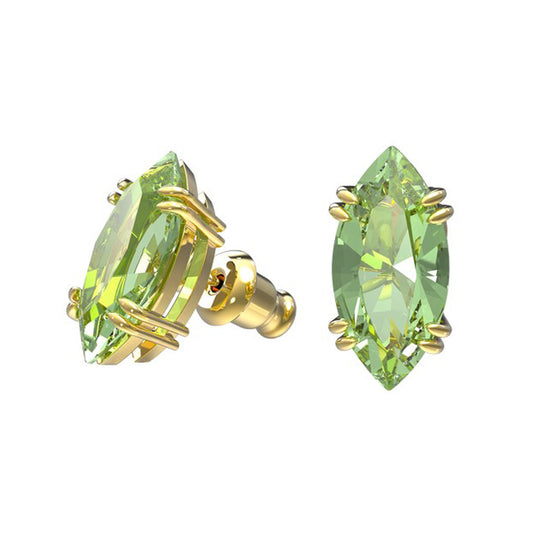 Swarovski 5614453 Gema stud earrings, Green, Gold-tone plated