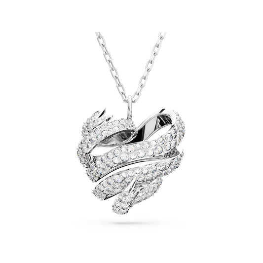 Swarovski 5647584 Volta pendant, Heart, Small, White, Rhodium plated