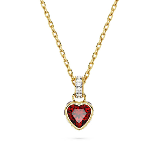 Swarovski 5648750 Stilla pendant, Heart, Red, Gold-tone plated