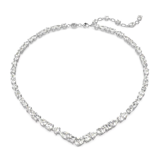 Swarovski 5665242 Mesmera necklace, Mixed cuts, White, Rhodium plated