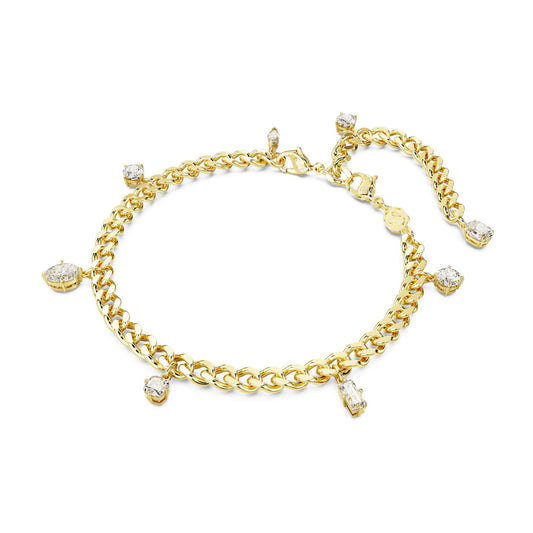 Swarovski 5665499 Anklet and Bracelet White, Gold Plated