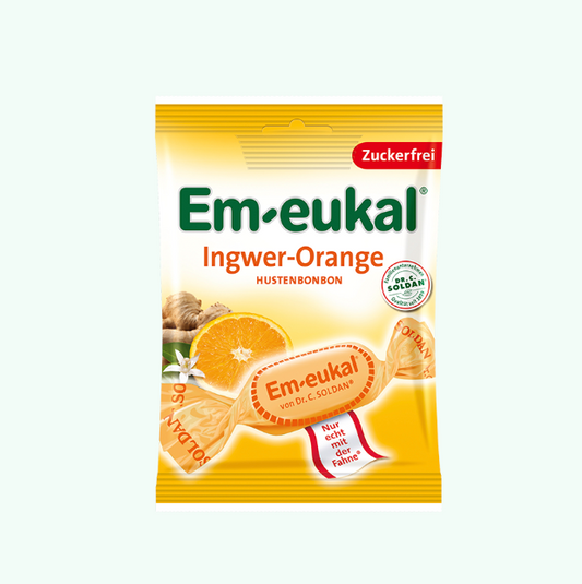 Em-Eukal 4009077026018 Ingwer Orange Zuckerfrei 75g