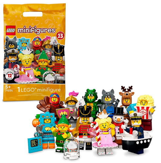 LEGO 71034 Minifiguren Serie 23, Limitierte Auflage 2022, Überraschungstüte mit Einer zufällig ausgewählten Minifigur