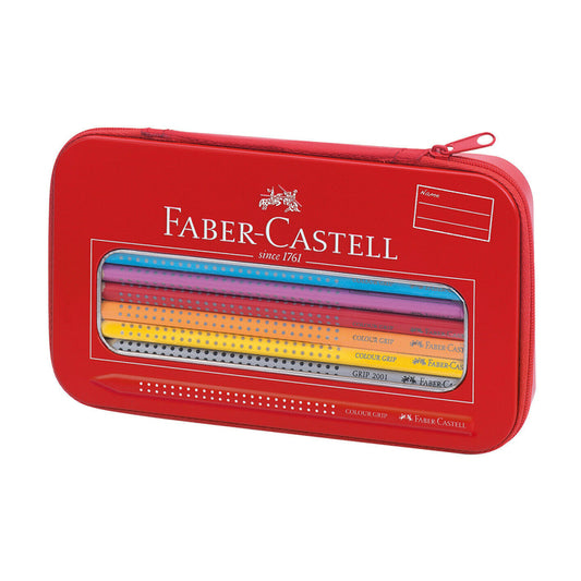 FABER-CASTELL Grip Colour 112450 times and Drawing Set, 18 Piece Set with Sharpener