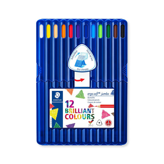 Staedtler Ergosoft Jumbo Coloured Pencil - Assorted Colour (Pack of 12)