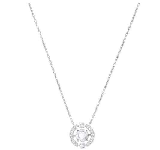 Swarovski 5286137 Sparkling Dance necklace, Round cut, White, Rhodium plated